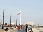 Флагшток в Благовещенске на набережной реки Амур