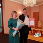 Супруги Карамышенко отпраздновали фарфоровую свадьбу в ЗАГСе Кайеркана